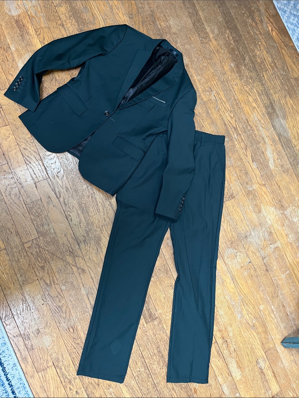 Men's Classic Dark Green Two-Piece Suit — Tailored Jacket & Trousers